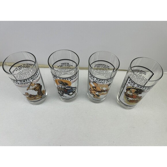 Arby's Summer Scenes Collection Saturday Evening Post Drinking Glass Set 1987 - Picture 2 of 11